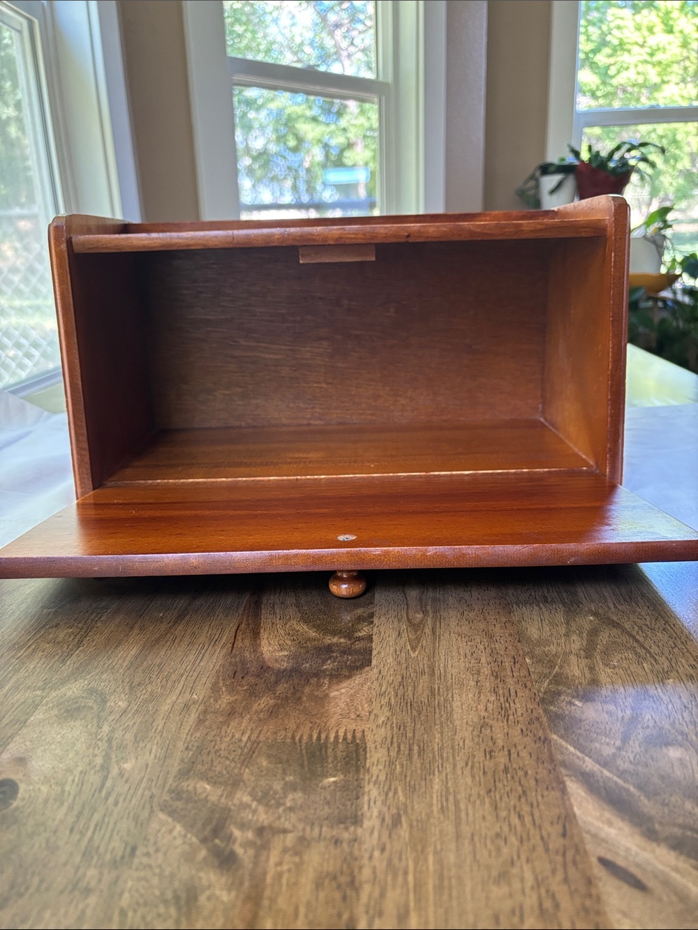 Vintage Wooden Bread Box in Warm Brown. Cottagecore Country Americana - Picture 2 of 8